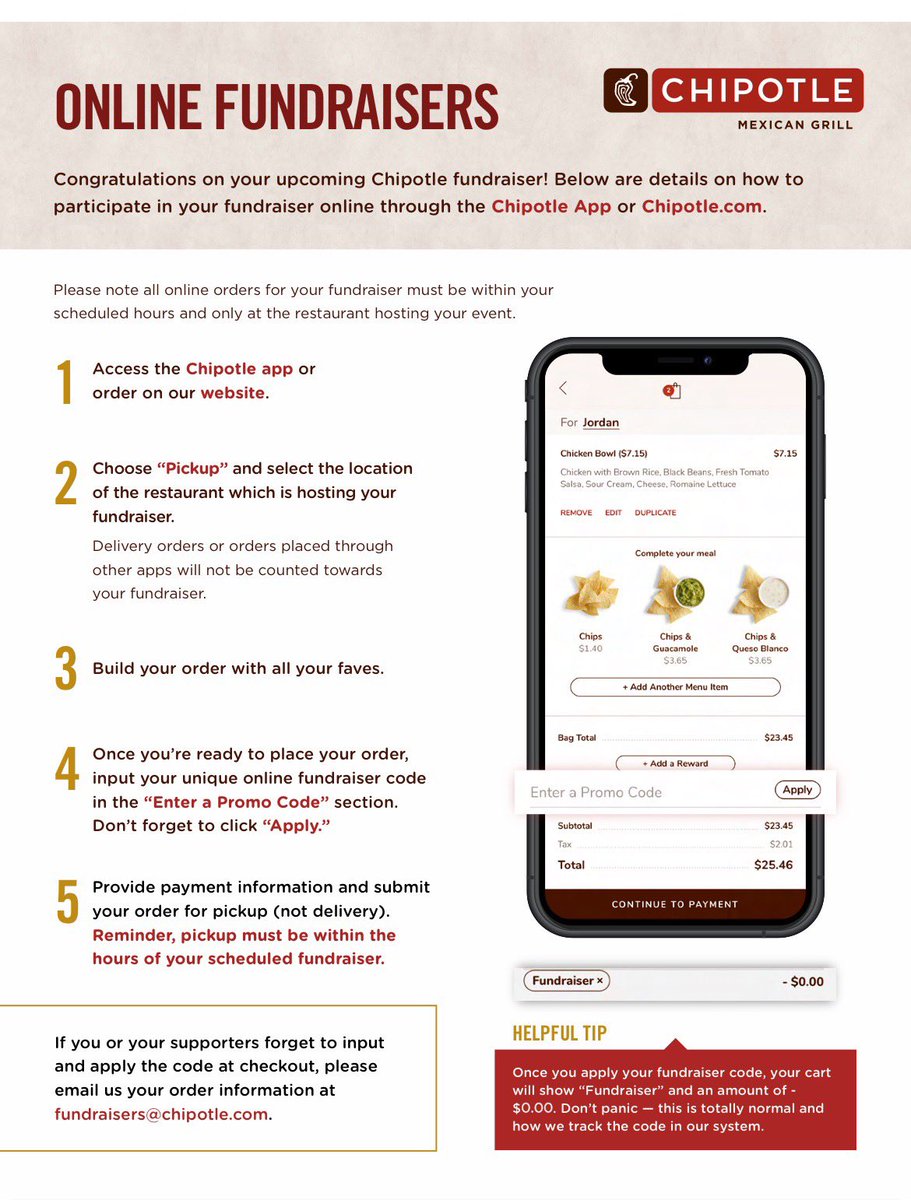 No dinner plans? Come out to Chipotle tonight from 5-9pm to support Champe Baseball. Mentioned the flyer below or use RQLGHF3 for online orders and 25% of sales get donated to the baseball program.