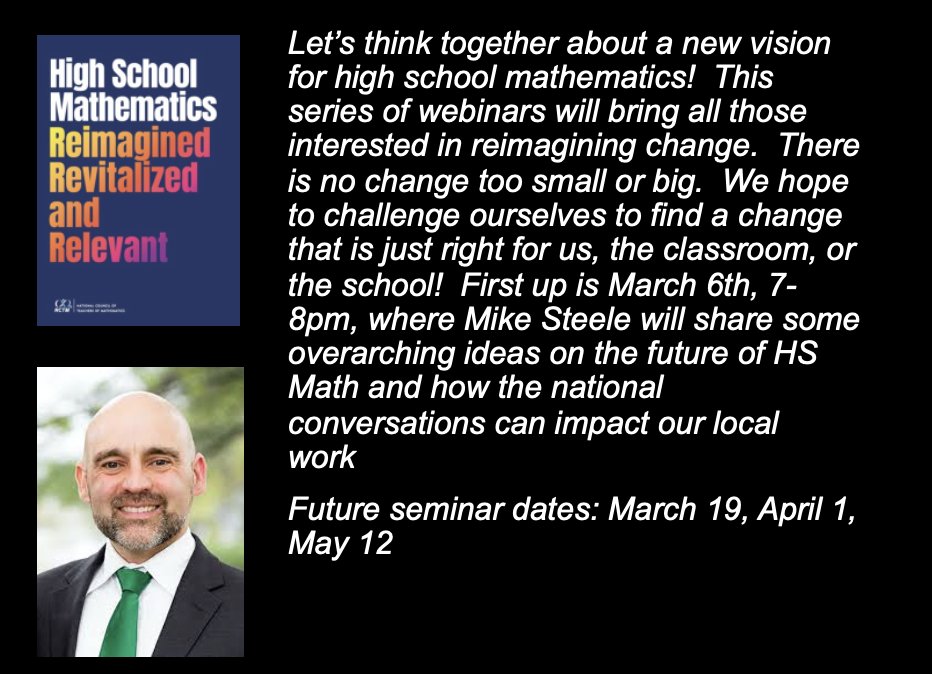 A free webinar series from the WI Math Alignment Special Interest Group!  Register at the Secondary Mathematics Webinar Series website: wismath.org/site_event_det…