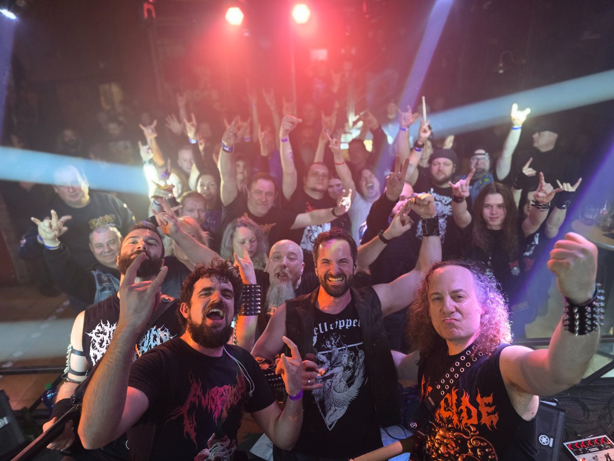 Slovakia, you were insane! Circle pits, moshing, crowd surfing, and a full merch sellout! Huge thanks to ROCK Fabric for being an elite venue, Motorest David for the top-tier hospitality, and Stefan for an amazing Black Valentine! Cheers! 🔥🔨 #TheBleeding #Deathmetal