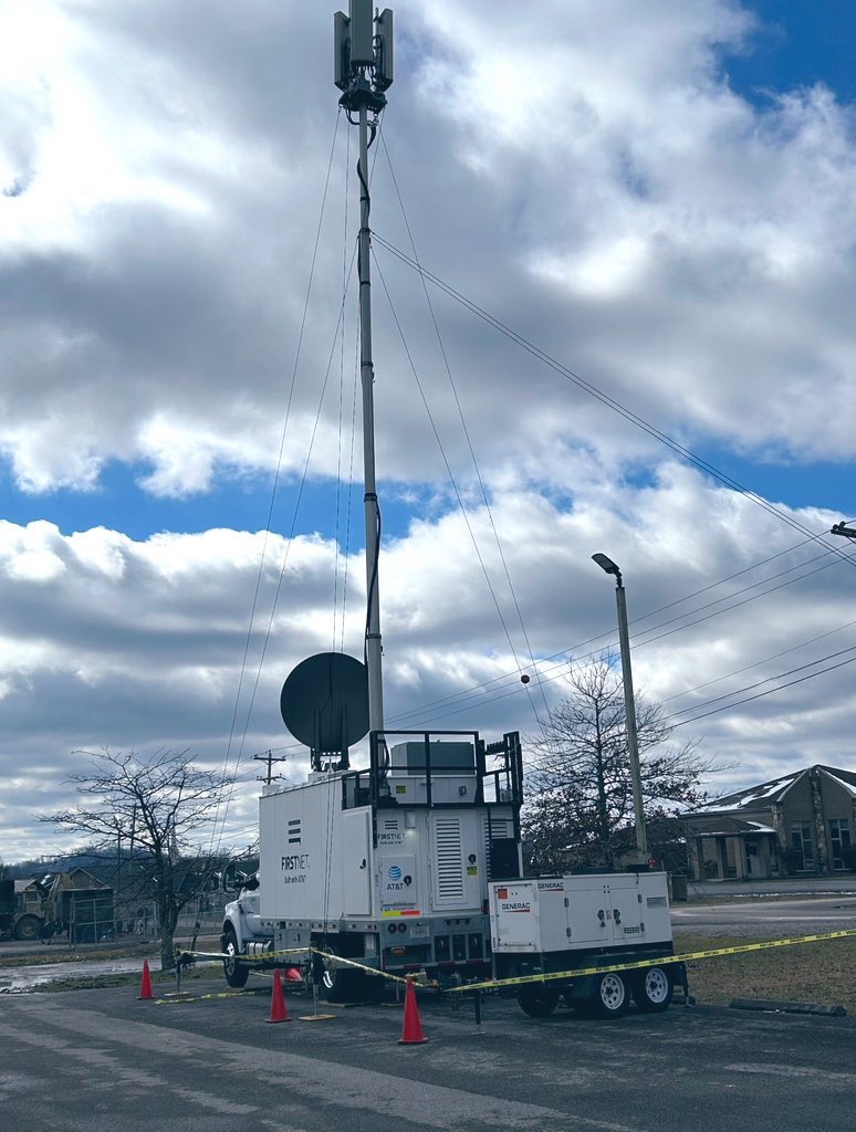Grateful to all of the first responders who are providing critical services to those impacted by the flooding throughout Kentucky! Proud to see a <a href="/FirstNet/">FirstNet, Built with AT&T</a> SatCOLT deployed to Hazard to enhance coverage for the Command Center as search &amp; rescue efforts continue.<a href="/ATT/">AT&T</a> #ATTEmployee