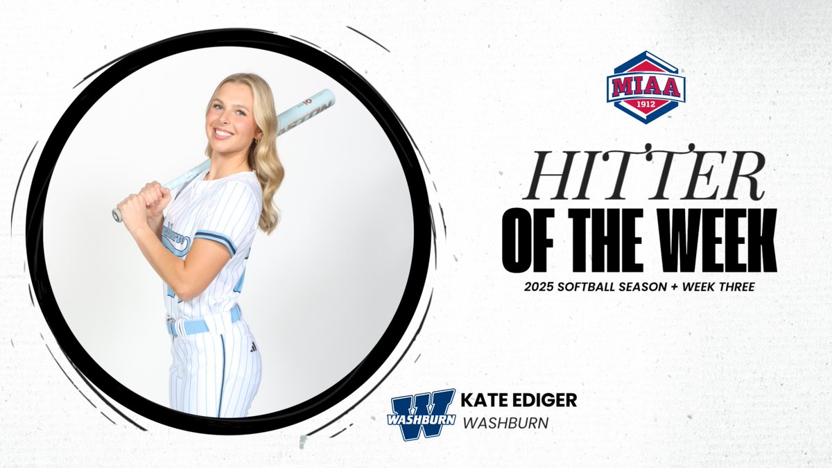 Kate Ediger nailed a four-run homer in <a href="/IchabodSB/">Washburn Softball</a> win over Arkansas Tech AND finished 4-of-6 at the plate last Friday 🤩

A grand slam performance by our 𝙈𝙄𝘼𝘼 𝙃𝙄𝙏𝙏𝙀𝙍 𝙊𝙁 𝙏𝙃𝙀 𝙒𝙀𝙀𝙆 🔥⤵️

📰 tinyurl.com/5b9j3ew7
#BringYourAGame