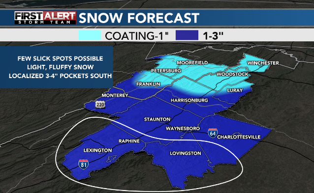 Our snow comes in two parts. Wednesday snow showers all day, lull by late evening and overnight and round 2 Thursday am with some bursts. I think that's when we'll have more road issues honestly is Thursday am. 
This will take a while to accumulate