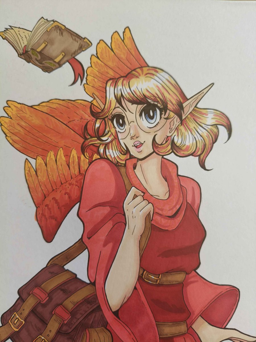 A recent D&amp;D character commission I made. One of the very few traditionally made. ❤️

#dnd #characterdesign #art #kimmicomics