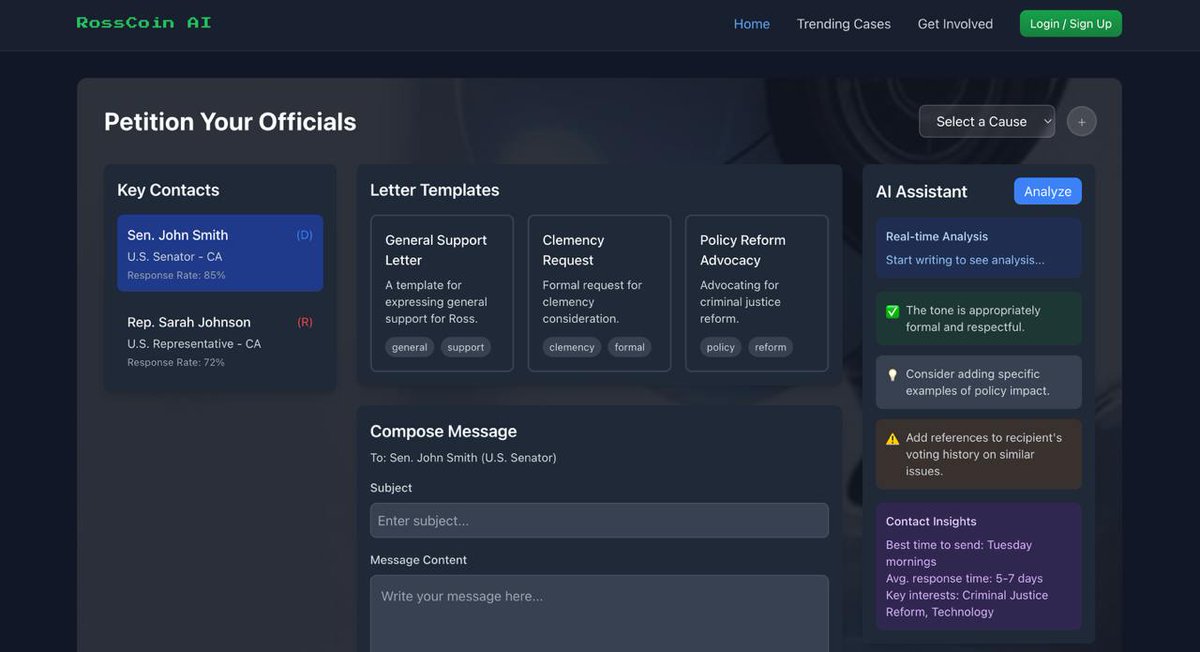 Targeted petitions, written and delivered to the optimal recipient in minutes.

Freedom is just a few clicks away.
