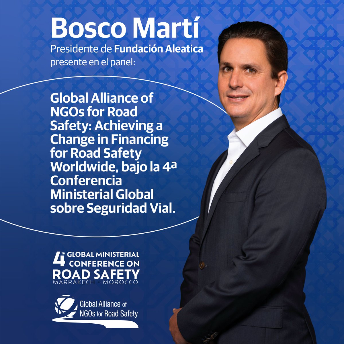 fundaleatica's tweet image. Bosco Martí, Presidente de @fundaleatica, presente en el ‘Global Alliance NGO Symposium’, para discutir formas de financiar y mejorar la seguridad vial a nivel mundial. 

🔴 Sigue la cobertura en vivo: youtube.com/watch?v=0vWX7l…

@NARSA_ma 

#NARSA #RoadSafety #CommitToLife