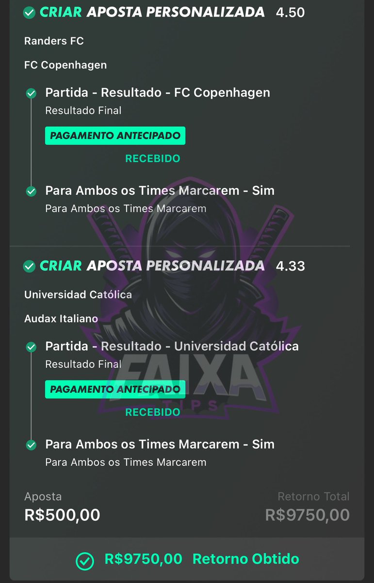 NÃO EXISTE DIA MORTO PRO FAIXA

ODD 19✅ ODD 4.5✅ ODD 4.3✅