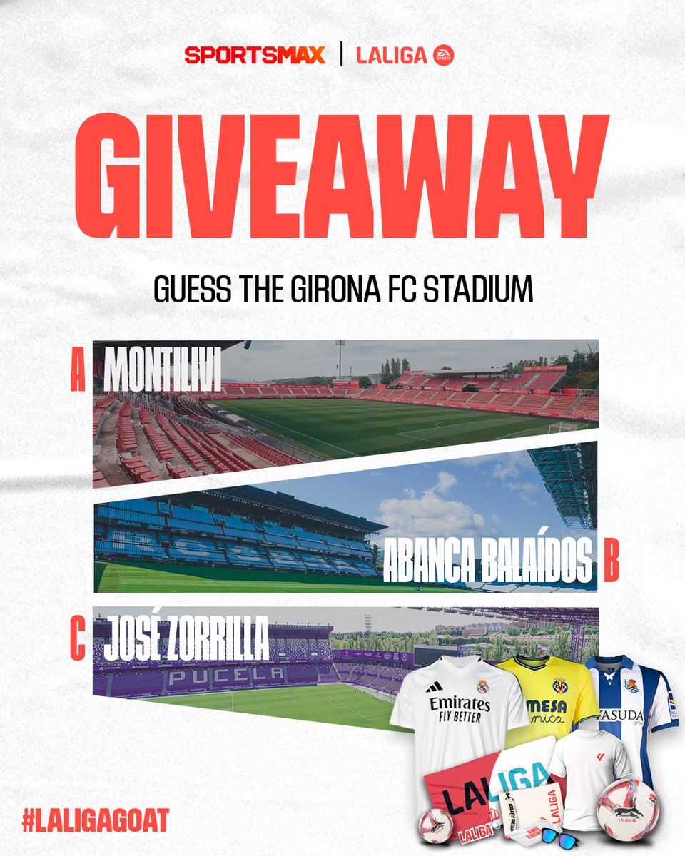 🚨LaLiga GOAT Challenge #1️⃣🚨 

Prove you are the LaLiga🇪🇸 GOAT🐐🔥
Win Official LaLiga jerseys, matchballs and MORE… ✈️🇪🇸‼️

Join in all the excitement, head over to SportsMax instagram NOW‼️—> instagram.com/p/DF8KxuCSuaZ/…

Download the SportsMax App📲 TODAY💥