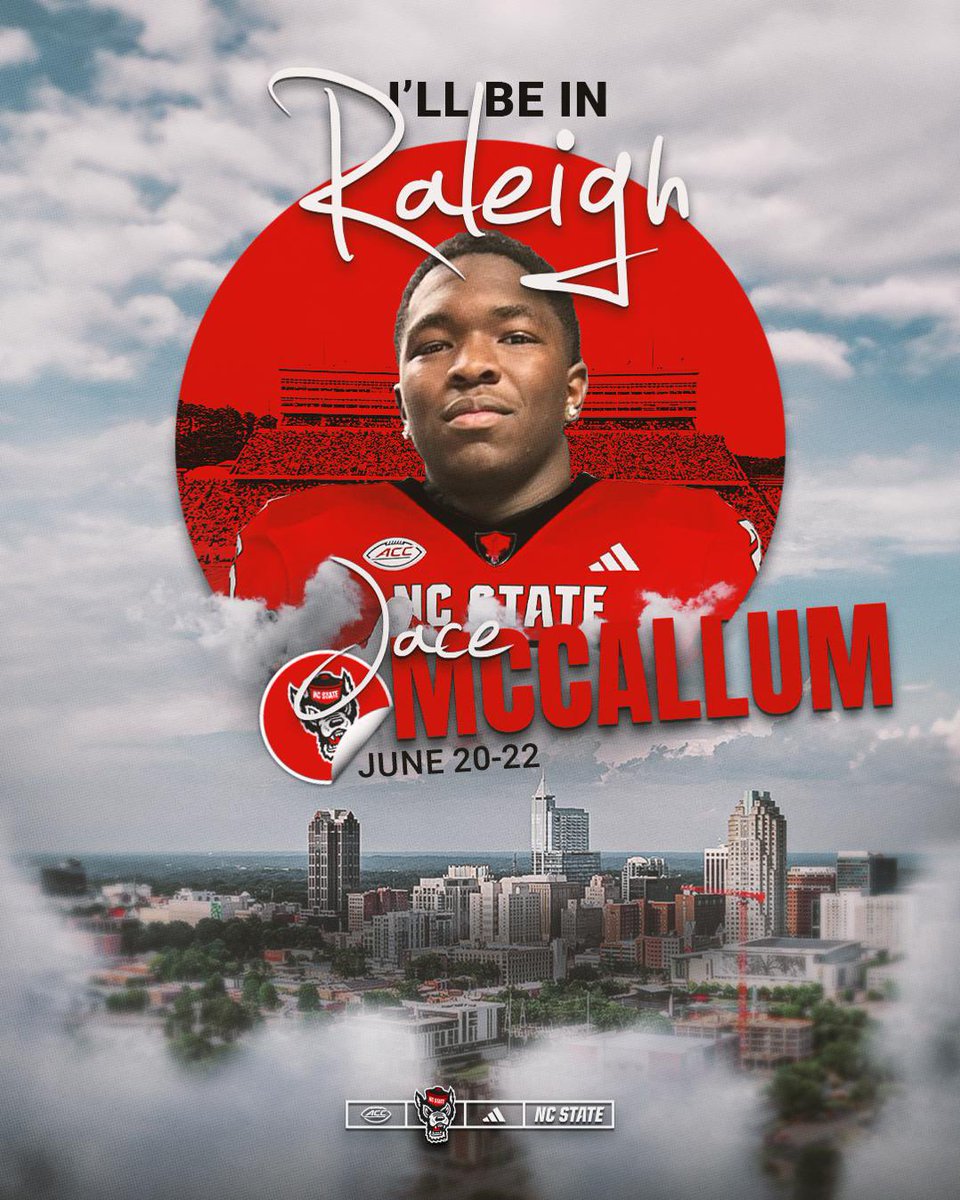 Jace Mccallum “6’3 240lb” EDGE (@jace2026) on Twitter photo Locked in with the WolfPack for an Official visit June 20-22, Excited to grow the relationship! <a href="/StateCoachD/">Dave Doeren</a> <a href="/coachwiles/">Charley Wiles</a> <a href="/PackRecruits/">Wolfpack Football Recruiting</a> <a href="/jokerphillips/">Joker Phillips</a> <a href="/CoachEliot/">DJ Eliot</a> <a href="/PackInsider/">Pack Insider</a> <a href="/PJWilliamsIPS/">PJ Williams</a> <a href="/Rivals/">Rivals</a> Locked in with the WolfPack for an Official visit June 20-22, Excited to grow the relationship! <a href="/StateCoachD/">Dave Doeren</a> <a href="/coachwiles/">Charley Wiles</a> <a href="/PackRecruits/">Wolfpack Football Recruiting</a> <a href="/jokerphillips/">Joker Phillips</a> <a href="/CoachEliot/">DJ Eliot</a> <a href="/PackInsider/">Pack Insider</a> <a href="/PJWilliamsIPS/">PJ Williams</a> <a href="/Rivals/">Rivals</a>