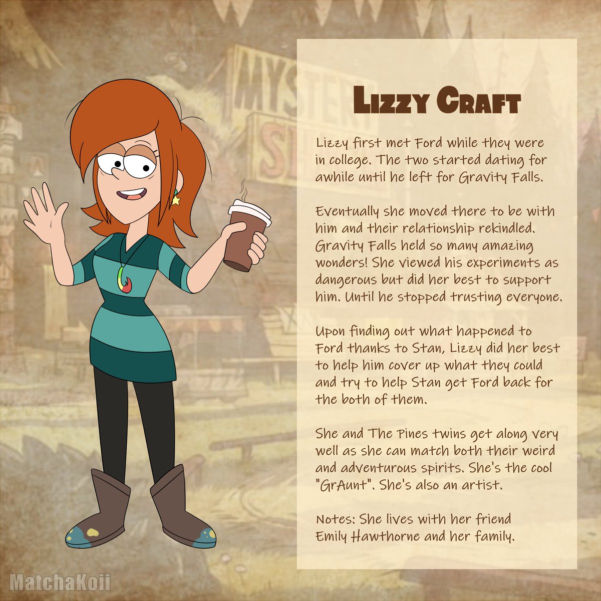 MatchaRainArt's tweet photo. ✨My Gravity Falls OC, Lizzy Craft, has a profile now! You can learn a little about her and Ford here. 💕
#gravityfalls #gravityfallsoc #yumeship #yumetwt #yumeart #selfshiptwt #disneyoc #disney #fordpines #forizzy #yume https://t.co/tZZQWSuANf