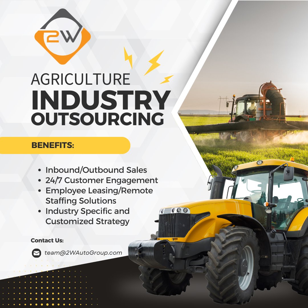🚜Agriculture/Heavy Duty Industry Outsourcing 🚜

We specialize in providing remote staffing and outsourcing solutions tailored to the Agriculture and Heavy Equipment industries. 

<a href="/Lucas_Welk/">Lucas Welk</a> <a href="/Auto_Innovate/">2W</a> <a href="/gideonkwilliams/">Gideon Williams</a> #Agriculture #HeavyDuty #Machinery