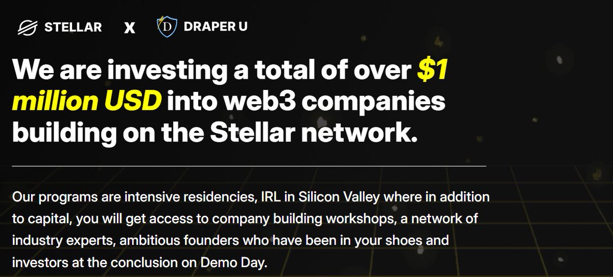 TellusCoop's tweet photo. @draper_u  & @StellarOrg  siguen impulsando el ecosistema Web3 con más de $1 millón USD en inversión. 

Aunque las aplicaciones están cerradas para los programas de 2024, ya están disponibles detalles para los siguientes. 🌟🚀

🧵1/3