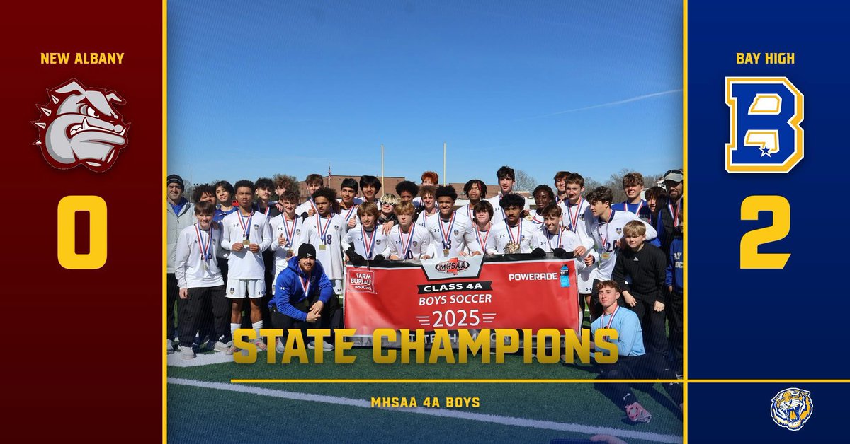 The Tigers are headed back to Bay St Louis with not one, but two gold balls! 
⚽️ 🏆 x 2
#statechamps