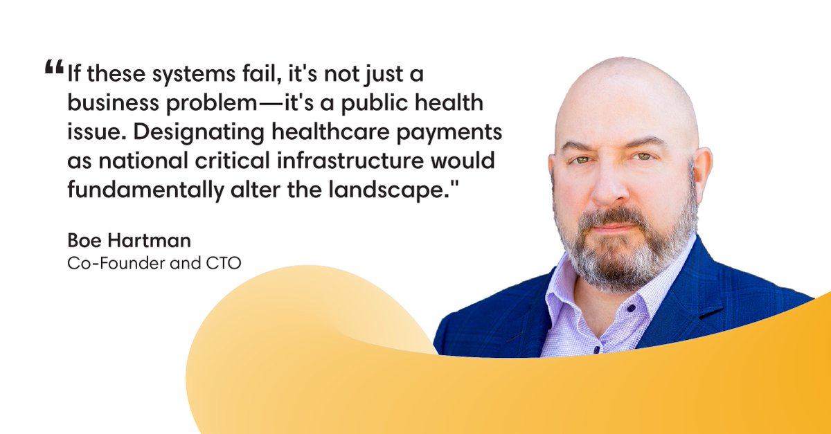 Healthcare represents 18% of the U.S. economy, yet its payment infrastructure remains vulnerable to disruption. <a href="/BoeHartman/">Boe Hartman</a>, our Co-Founder and CTO, explains why protecting healthcare payments must become a national priority by 2025.
linkedin.com/pulse/protecti…