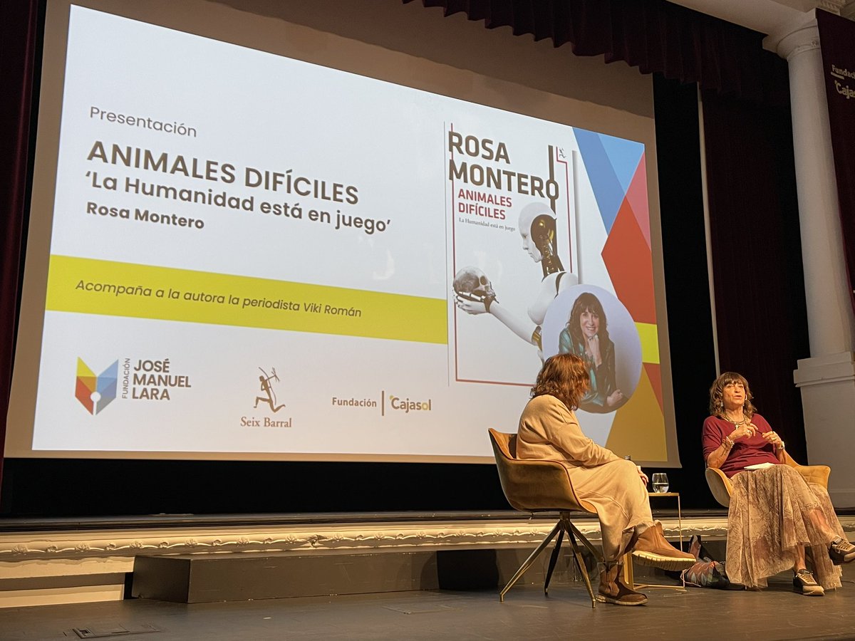 Maravillosa <a href="/BrunaHusky/">Rosa Montero</a> hablando sobre los retos de la #IA para la humanidad. 

Su último libro es ciencia ficción posible.