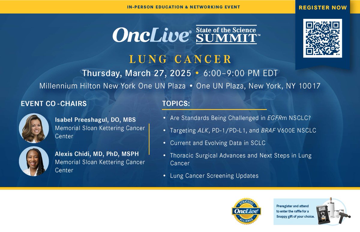 Alexis Chidi, MD PhD (@alexischidi) on Twitter photo Looking forward to joining <a href="/ipreeshagul/">Isabel Preeshagul</a> to discuss the latest updates in lung cancer screening & treatment. Join us for an exciting <a href="/OncLive/">OncLive.com</a> Summit on 3/27! Looking forward to joining <a href="/ipreeshagul/">Isabel Preeshagul</a> to discuss the latest updates in lung cancer screening & treatment. Join us for an exciting <a href="/OncLive/">OncLive.com</a> Summit on 3/27!