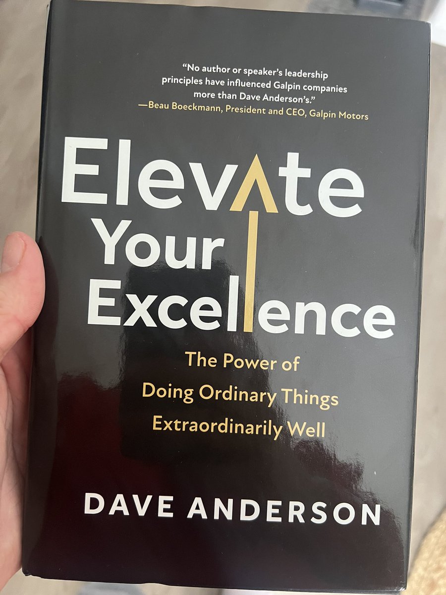 Thank you <a href="/DaveAndersonTip/">Dave Anderson</a> for sending your new book. Dave took the time to join our mentorship group led by <a href="/PhilBeckner/">Phil Beckner</a> and coach us up on excellence, and was kind enough to follow up by sending us all a copy of his new book. Excited to give this a read!