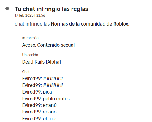eviiired's tweet photo. @RobloxEspanol Me habéis baneado 1 día  por decir pablo motos. Esto es inadmisible https://t.co/p9JSemJhGI