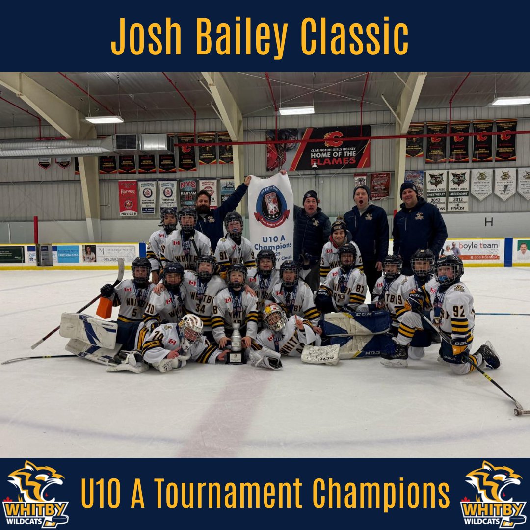 Congratulations to our U10 A Blue team, who won the Josh Bailey Classic this weekend with a perfect 6-0 record!🏆 The team concluded the tournament with a nail biting win against our U10 A White team in the championship game. Well done to everyone involved! #WMHA