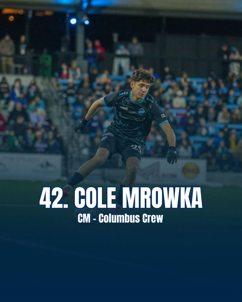 TopDrawerSoccer's tweet photo. Kicking off this year’s Top 50 MLS Prospects countdown, Cole Mrowka, a central midfielder for Columbus Crew, lands at No. 42!

Check out the full list of 2025 Top 50 MLS Prospects (Nos. 41-50) for more standout players making waves 👀 ➡️ https://t.co/rGU1hYItxP https://t.co/owwCTQcbMN