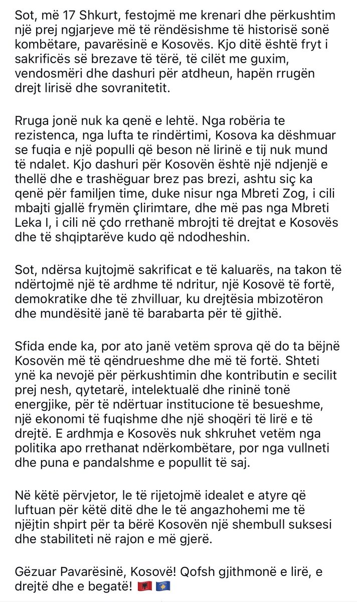 Happy Independence Day Kosova!