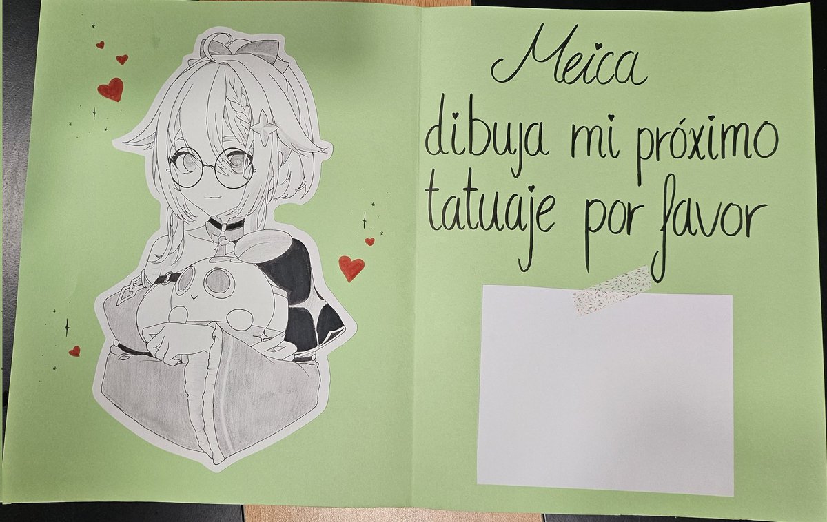 Fantasimal's tweet photo. Adjunto foto del cartel que llevé para @meica05 con el que quería intentar que en la @Japan_Weekend de Madrid diseñará mi siguiente tatuaje, una pena que no pudiese asistir con su grupo 😭 https://t.co/0inW7u2zFm