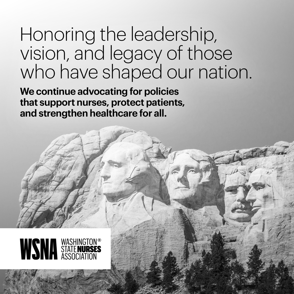 On Presidents' Day, we honor the leadership, vision, and legacy of those who have shaped our nation. We continue advocating for policies that support nurses, protect patients, and strengthen healthcare for all.
