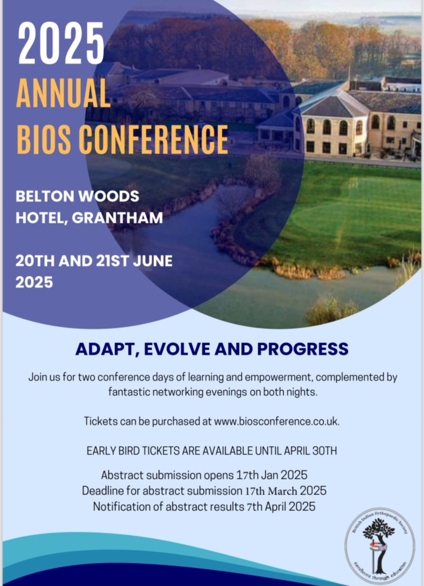BIOS (@biosortho) on Twitter photo BIOSCON 2025 promises to be a great event for learning, networking and social interaction. Abstract submission deadline is just over 4 weeks away. <a href="/bota_uk/">BOTA</a> <a href="/BOMSA_UK/">British Orthopaedic Medical Students Association</a> <a href="/R_Rambani/">Rohit Rambani</a> <a href="/JitMangwani/">Jit Mangwani</a> <a href="/sunilgarg9/">Sunil Garg</a> <a href="/kartikp31/">K P Iyengar</a> <a href="/SAnand65/">Sanjeev Anand</a> <a href="/BritOrthopaedic/">BOA</a> BIOSCON 2025 promises to be a great event for learning, networking and social interaction. Abstract submission deadline is just over 4 weeks away. <a href="/bota_uk/">BOTA</a> <a href="/BOMSA_UK/">British Orthopaedic Medical Students Association</a> <a href="/R_Rambani/">Rohit Rambani</a> <a href="/JitMangwani/">Jit Mangwani</a> <a href="/sunilgarg9/">Sunil Garg</a> <a href="/kartikp31/">K P Iyengar</a> <a href="/SAnand65/">Sanjeev Anand</a> <a href="/BritOrthopaedic/">BOA</a>