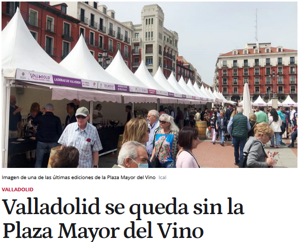 Seergiovs's tweet photo. Otro sonado logro del soterrador, y querido alcalde, fue hacer desaparecer la Plaza Mayor del vino, pese a afirmar que esto jamás sucedería. 
Un evento más que se llevaba realizando 5 años con más que buenos resultados y que deba una enorme proyección a nuestra ciudad. https://t.co/fYBdthdy8X