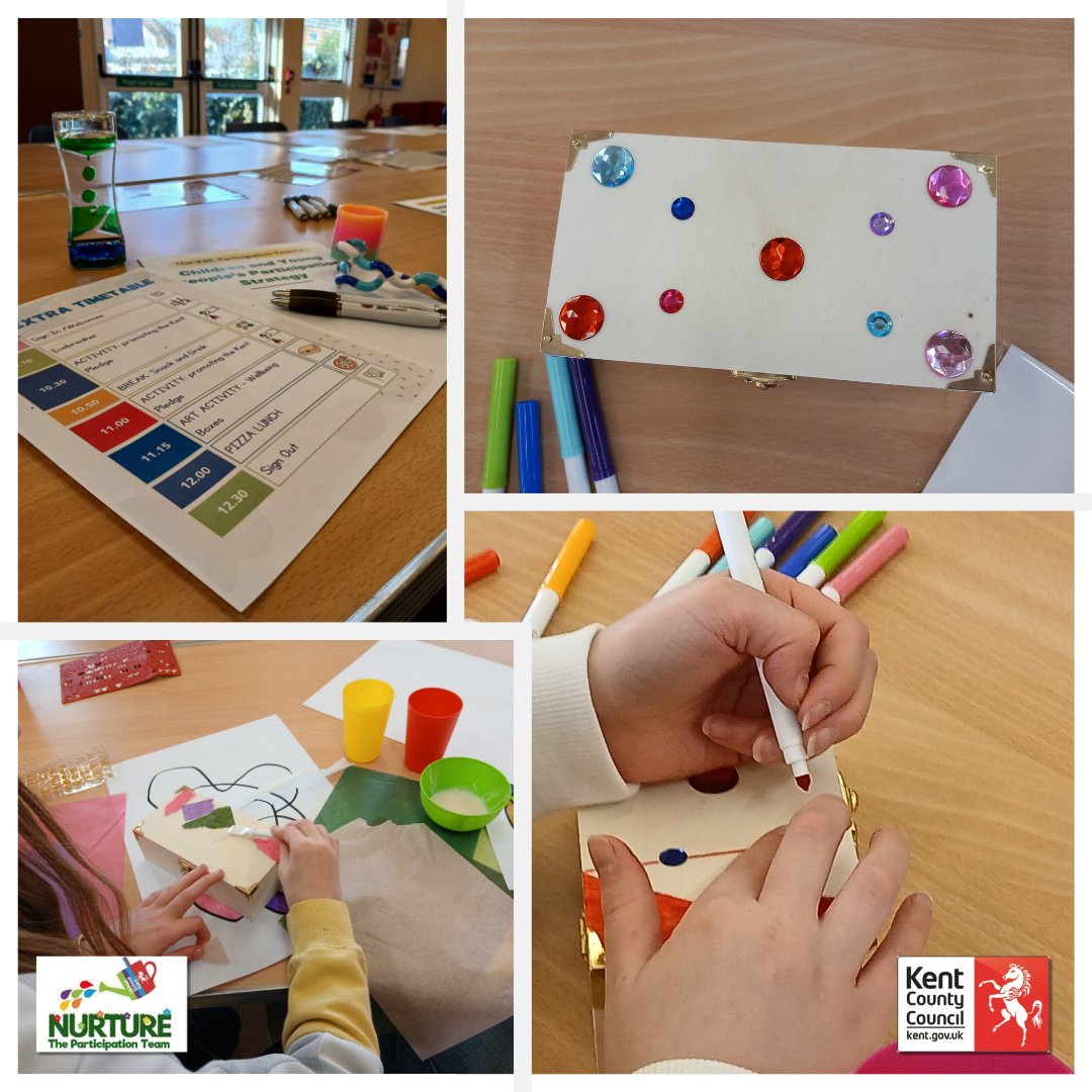 We kicked off the school holiday week with the OCYPC Extra Council in Herne Bay, discussing the Kent Pledge (the promises Kent County Council makes to its young people in care) and ways to promote it. We also enjoyed decorating wellbeing boxes! #SpeakUpBeHeard