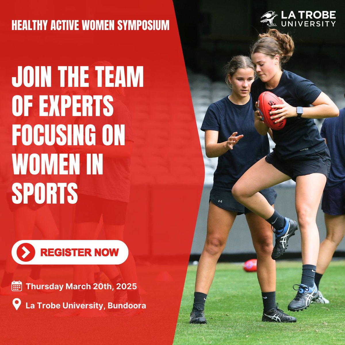 LaTrobeSEM's tweet photo. Empowering women in sport, one conversation at a time! Join us at the Healthy Active Women Symposium as we dive into the vital connection between female athletes and their health ! 
#FemaleAthletes #HAWS #LASEM #HerSport
https://t.co/Dv9CKYbvqH https://t.co/ieCEdNxpkb