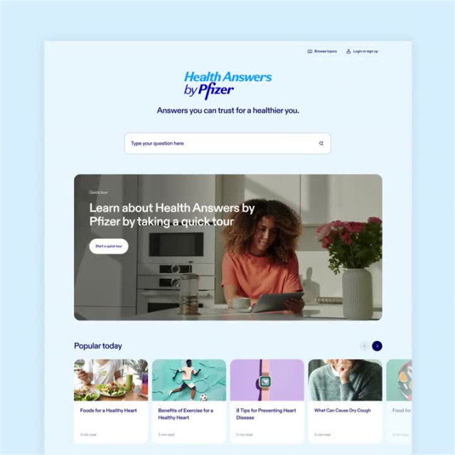 Excited to have Health Answers by Pfizer available to the public. If you have question, we have answers – take it for a spin at healthanswers.pfizer.com #PFEColleague bit.ly/3D3zxOw
