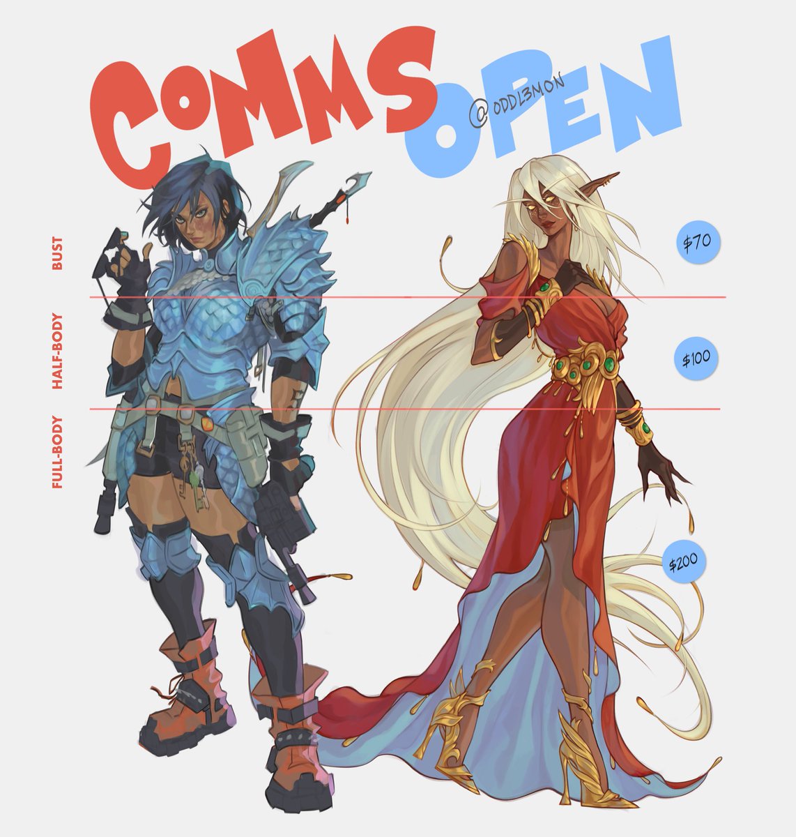 Opening commissions again !! This is my commission sheet, I've got 3 spots ! #commissionsopen