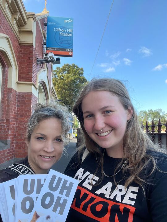 Amanda Threlfall (@amandathrelfall) on Twitter photo Unionists are out at 35 transport hubs across Victoria (and 100+ nationwide!) talking to voters about Dutton’s plan to cut wages, abolish wage theft laws and sack 1 in 5 public sector workers. #DontRiskDutton <a href="/VicUnions/">Victorian Trades Hall Council</a> Unionists are out at 35 transport hubs across Victoria (and 100+ nationwide!) talking to voters about Dutton’s plan to cut wages, abolish wage theft laws and sack 1 in 5 public sector workers. #DontRiskDutton <a href="/VicUnions/">Victorian Trades Hall Council</a>