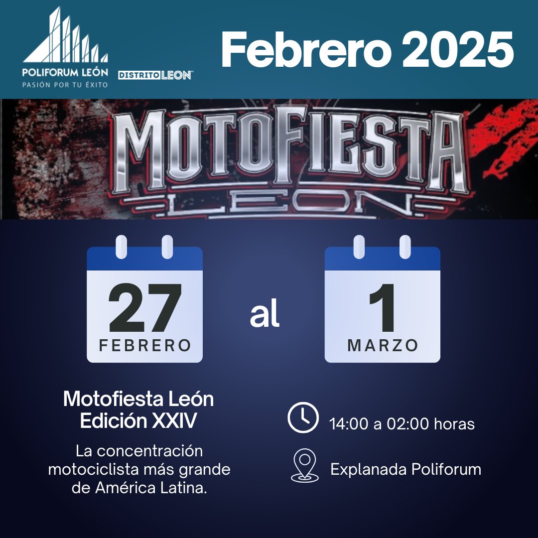 Poliforum León (@poliforumleon) on Twitter photo ✨ Conoce la Agenda de eventos del 20 al 28 de febrero en <a href="/poliforumleon/">Poliforum León</a>
Mayores informes en: poliforumleon.com ✨ Conoce la Agenda de eventos del 20 al 28 de febrero en <a href="/poliforumleon/">Poliforum León</a>
Mayores informes en: poliforumleon.com