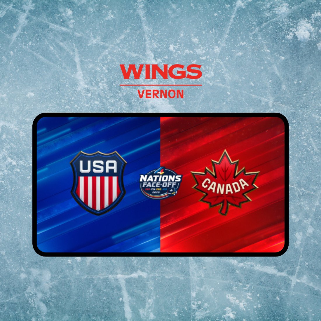 wingsvernonbc's tweet photo. Join us for the USA vs Canada game on Thursday, February 20th!!

Happy hour will be available from 2pm to close &amp; sound will be on!!

Book your table today!

#wingsvernon #downtownvernon #vernonbc #greatwings #skipthedishes #ninjanow #doordash #primemondaynighthockey https://t.co/OzlKk9Ow5j