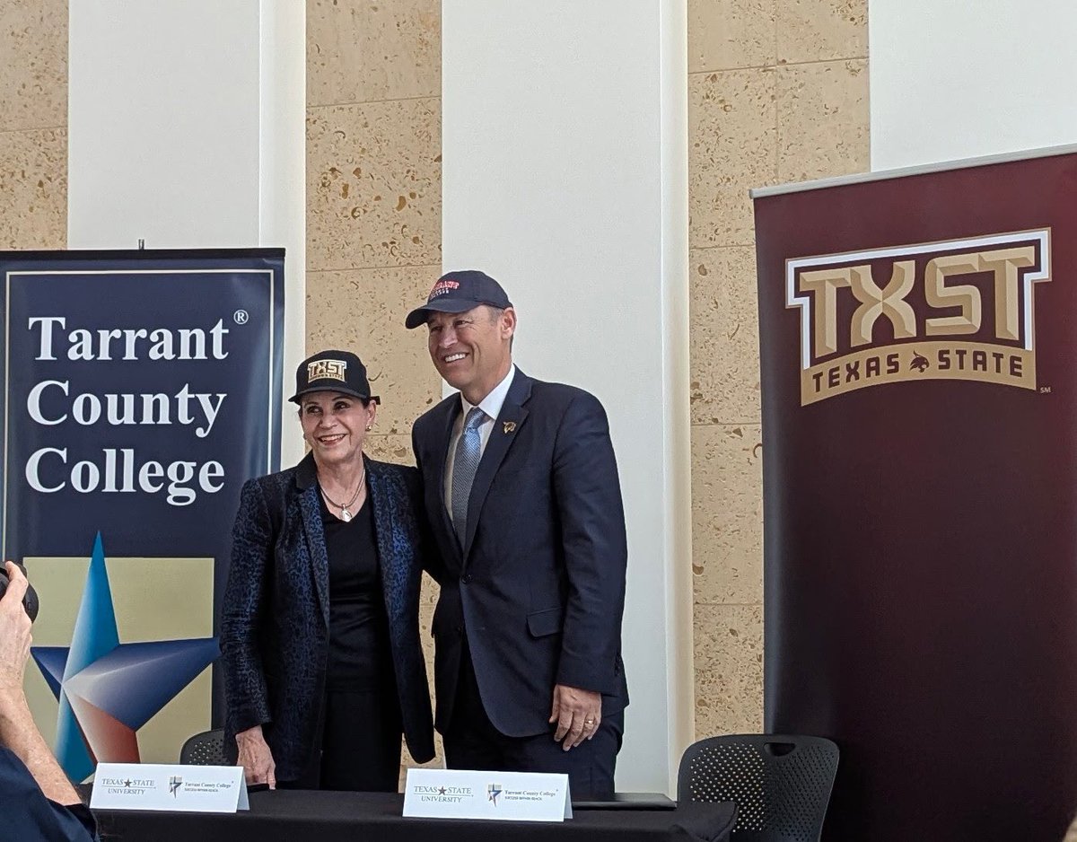 The Texas State University team was in Fort Worth today to formally begin a new transfer partnership with Tarrant County College. Great things are possible when institutions focus on student success. <a href="/kdamp/">𝙺𝚎𝚕𝚕𝚢 𝙳𝚊𝚖𝚙𝚑𝚘𝚞𝚜𝚜𝚎</a> <a href="/TXSTAdmissions/">Texas State Admissions</a>