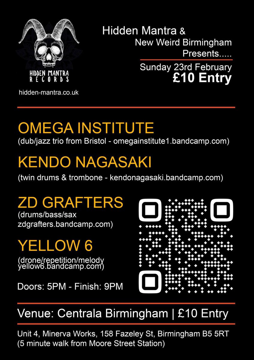 See new times for the Birmingham gig on Sunday with Kendo Nagasaki, ZD Grafters and Yellow 6. We’re now on at 8pm