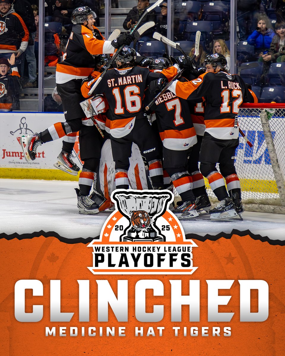 Postseason hockey is headed to Southern Alberta!

The <a href="/tigershockey/">Medicine Hat Tigers</a> are the first Central Division club to secure their spot in the 2025 #WHLPlayoffs!

📝 | tinyurl.com/2f4au473
