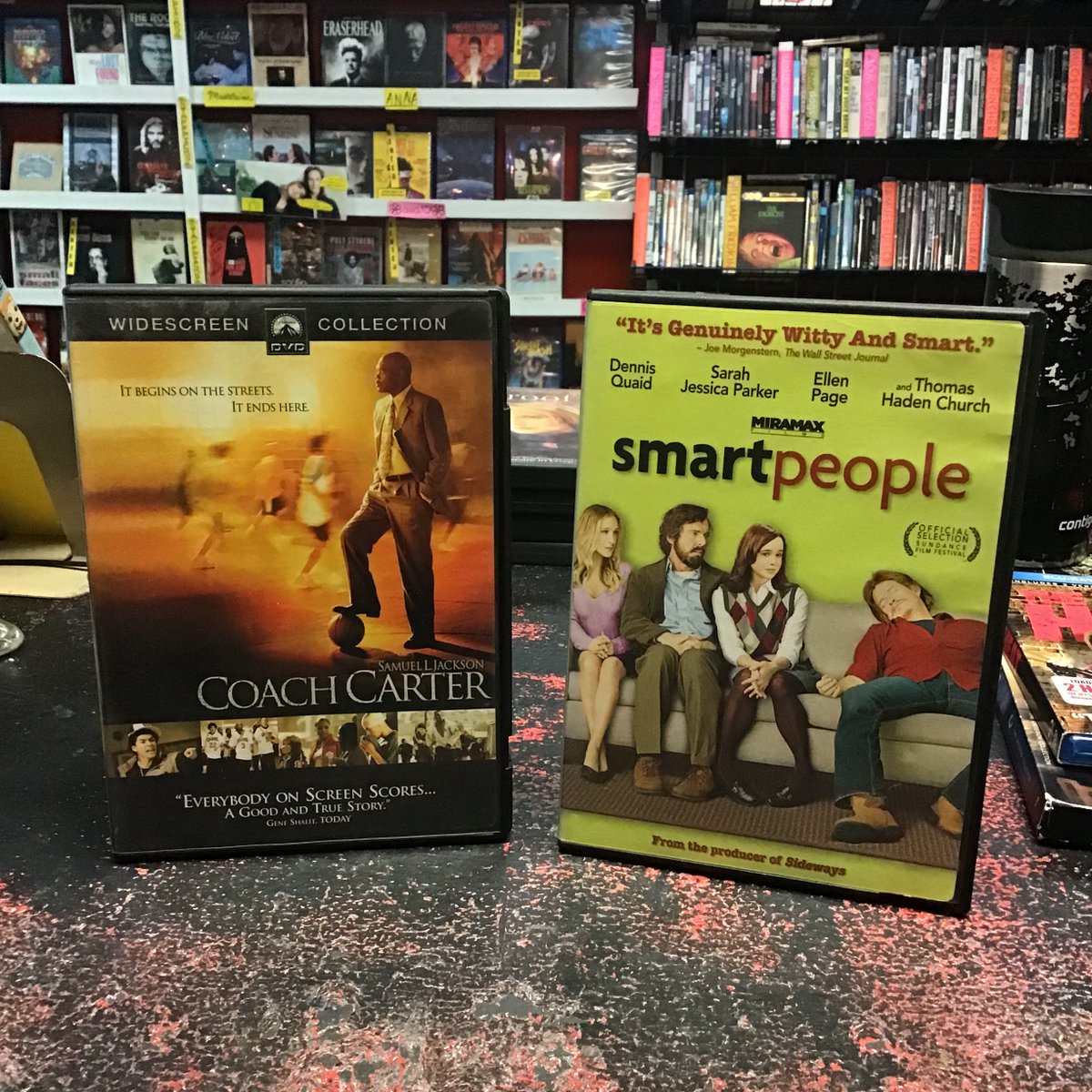 We got replacement copies of some stuff that was rented and never returned. Including a couple from Volunteer Ava’s favorite genres, “Mid 2000’s White Box Romantic Comedies”.