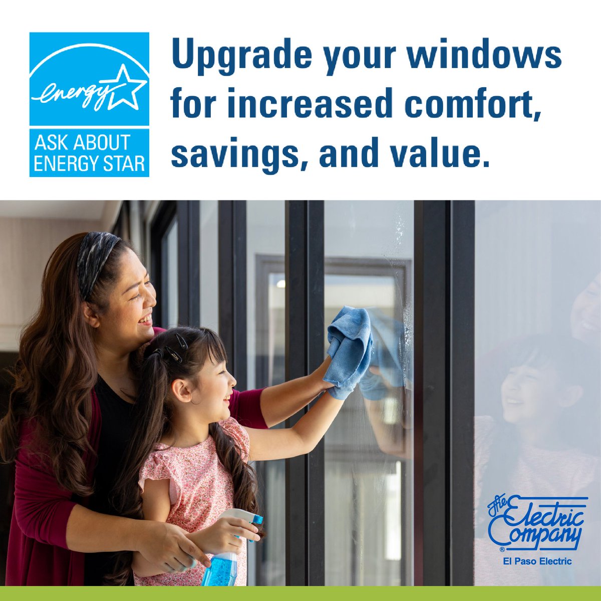 ElPasoElectric's tweet image. Upgrade your windows, upgrade your comfort! 🪟💨 #ENERGYSTAR is helping homeowners save energy and reduce costs with certified energy-efficient windows. Now through February 28, take advantage of available incentives, including utility programs and federal tax credits, to make