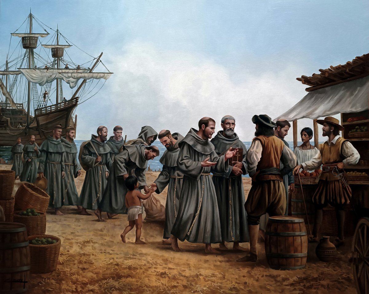 ArtClauzel's tweet image. Los doce apóstoles de México, Nueva España.
Llegaron al recién fundado virreinato de Nueva España el 13 de mayo de 1524 con el objetivo de convertir al cristianismo a la población indígena.
Óleo sobre lienzo-81x65 cm.
@fans destacados