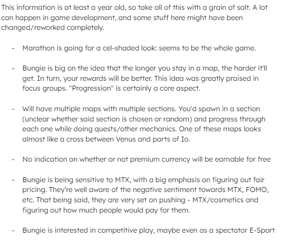 Bungie_Leaks's tweet photo. Unconfirmed Marathon Information

via Rocksiza in our Discord https://t.co/BuJfcFpSvJ