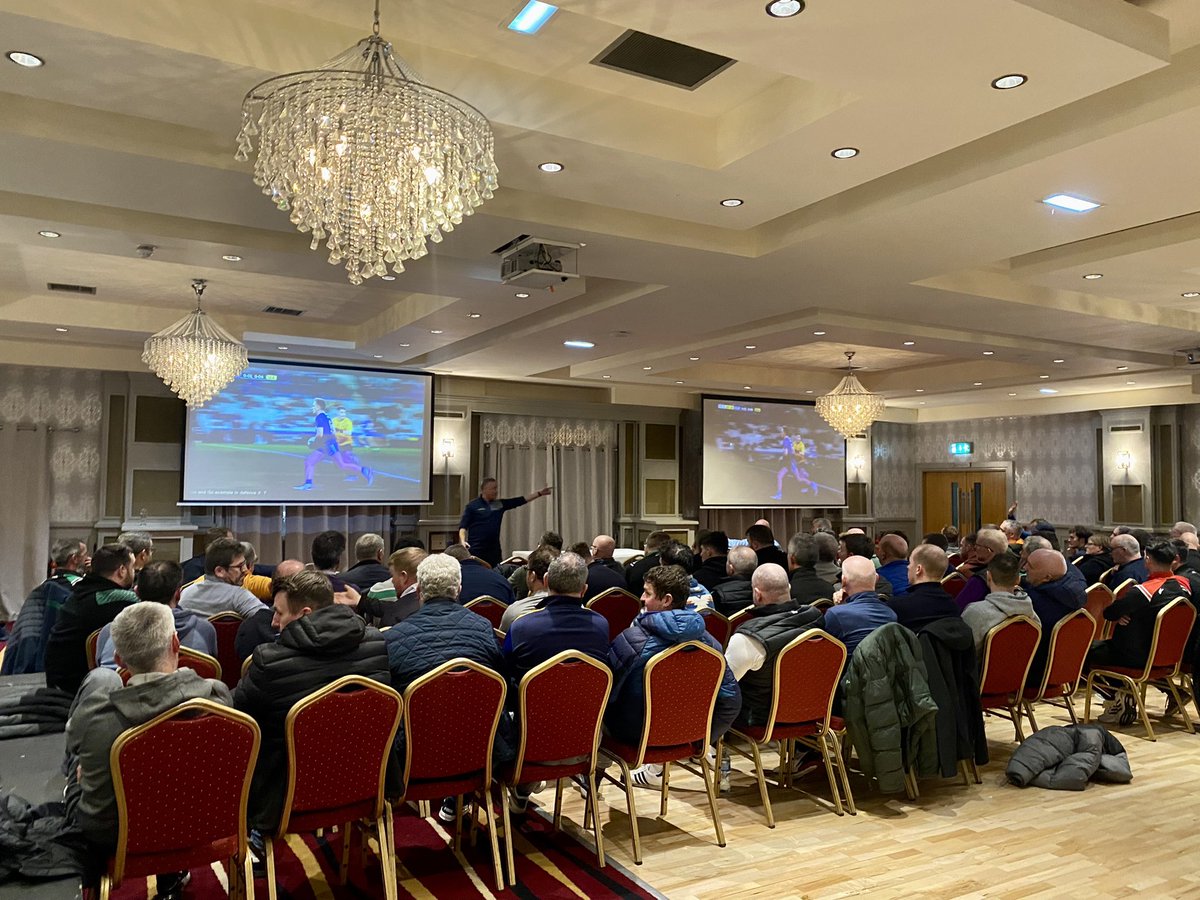Fermanagh GAA Coaching & Games (@fermanaghgames) on Twitter photo Up to 90 Club Coaches and Referees attended tonight’s New Rules workshop in Westville Hotel.
Thanks to <a href="/UlsterGAA/">Ulster GAA</a> Gary Mallon for delivering and facilitating tonight’s discussions and thanks to Eoin Murphy and James Lewis for providing clarity around some rule enhancements. Up to 90 Club Coaches and Referees attended tonight’s New Rules workshop in Westville Hotel.
Thanks to <a href="/UlsterGAA/">Ulster GAA</a> Gary Mallon for delivering and facilitating tonight’s discussions and thanks to Eoin Murphy and James Lewis for providing clarity around some rule enhancements.