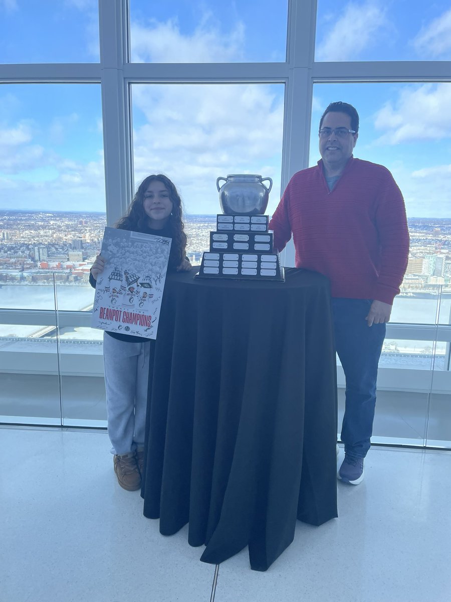 At the Prudential Observation Deck with the Beanpot Championship! Gabby met her heroes Skylar and Taze!  <a href="/GoNUwhockey/">Northeastern Women’s Hockey</a> <a href="/NUHockeyBlog/">Northeastern Hockey Blog</a> <a href="/GoNUathletics/">Northeastern Huskies</a> <a href="/Northeastern/">Northeastern U.</a> <a href="/Skylarkirving/">Skylar Irving</a> <a href="/tazethompson/">taze</a>