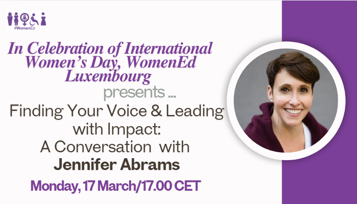 Nancy in Lux (@nancyinlux1) on Twitter photo <a href="/WomenEd/">WomenEd 10%Braver #DisruptiveWomen</a> <a href="/WomenEdBeLux/">WomenEdLux</a>:
<a href="/jenniferabrams/">Jennifer Abrams</a> is our guest!!! I can not believe it. During this session, Jennifer will focus on how to use your voice to create change, foster collaboration, and make a lasting impact in your school or organization.
💜This virtual session is in honour <a href="/WomenEd/">WomenEd 10%Braver #DisruptiveWomen</a> <a href="/WomenEdBeLux/">WomenEdLux</a>:
<a href="/jenniferabrams/">Jennifer Abrams</a> is our guest!!! I can not believe it. During this session, Jennifer will focus on how to use your voice to create change, foster collaboration, and make a lasting impact in your school or organization.
💜This virtual session is in honour