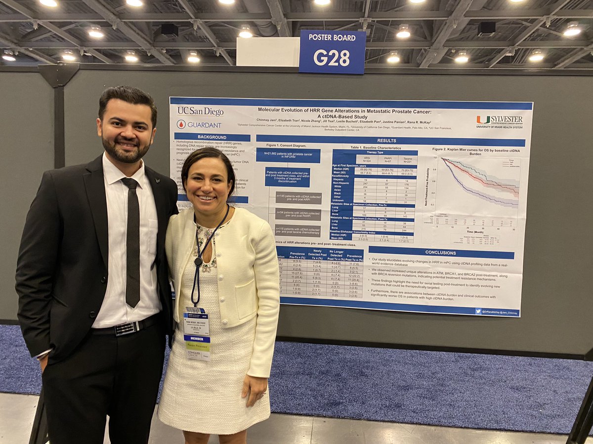 Jani_Chinmay's tweet image. Great experience presenting our study @ASCO #GU25 on the evolving #HRR mutational landscape in #metastatic #prostatecancer using the @GuardantHealth database. We uncovered de novo alterations post-taxane, PARPi, &amp;amp; ARSi. Future genomic studies of #mCRPC can help determine its role