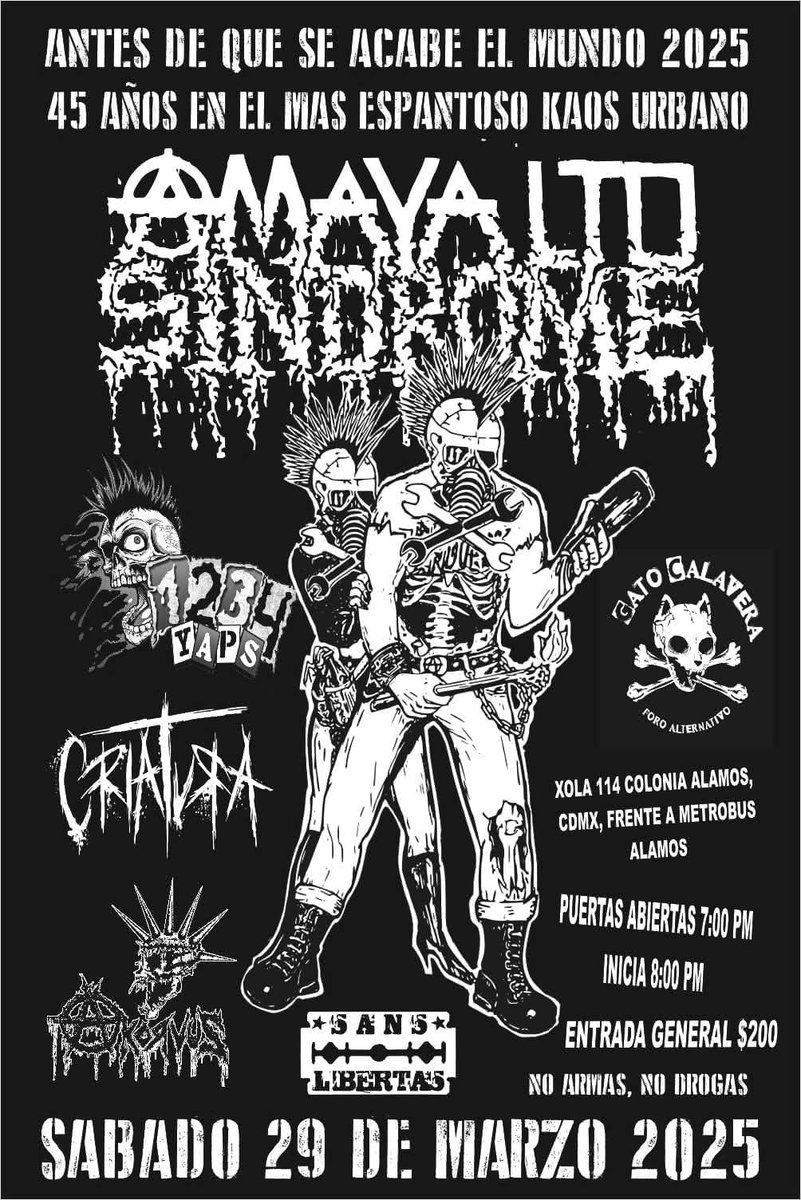 La próxima...

#sanslibertas #AmayaLtd #oprobious #punkcdmx #punkabron #punkhxcx #guatirojo #nuncanosfuimosperoahoravolvimos #punk #PunkRock