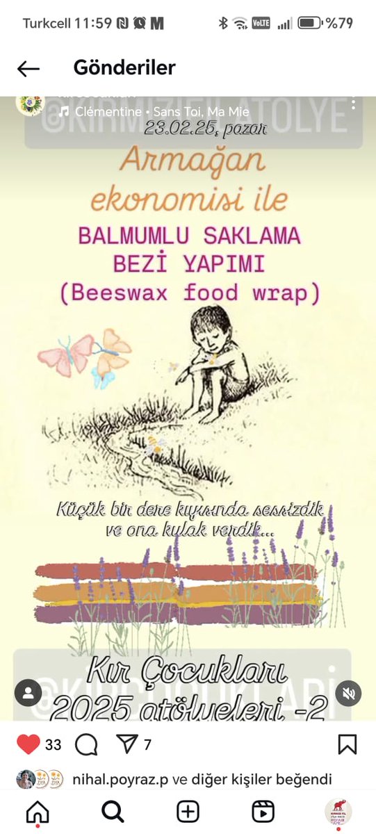 Armağan Ekonomisi ile 🐘
BALMUMLU GIDA SAKLAMA BEZİ YAPIMI ATÖLYESİ (Beeswax food wrap), bekleriz🥀
Kayıt formu:
docs.google.com/forms/d/186ktA…
23 Şubat 2025, PAZAR, 16:00-17:00 -  KIRMIZI FİL ATÖLYE İKİNCİEL REPAIR CAFE, Bardacık Sokak 14B, Çankaya/Ankara