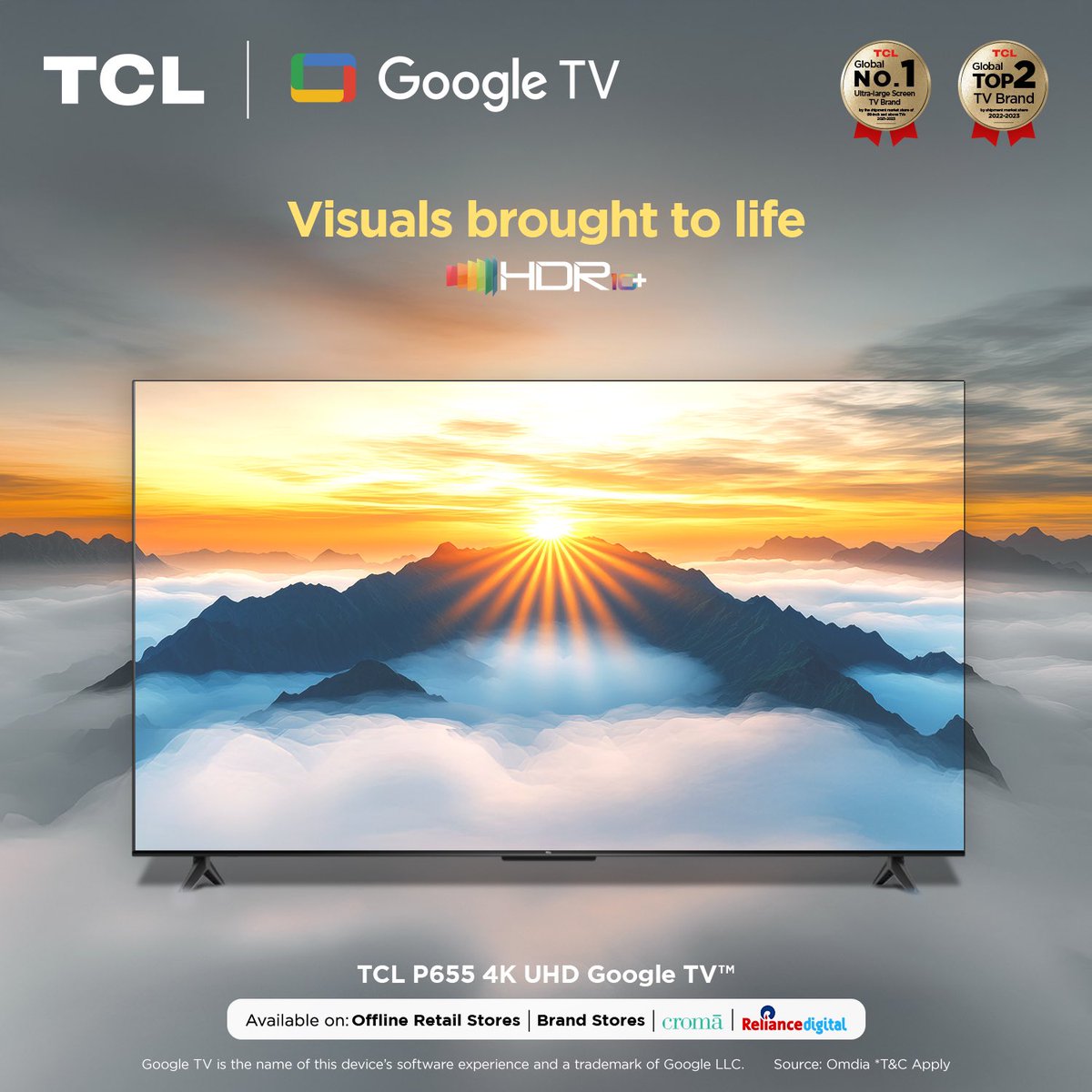 tcl_india's tweet image. Experience stunning clarity and vivid colors with the TCL C655 QLED TV. With HDR10+, every scene comes to life with brighter highlights, deeper shadows, and incredible detail—perfect for watching your favorite content.

Know more: bit.ly/3UThsb5

#TCL #QLEDTV #HDR10Plus