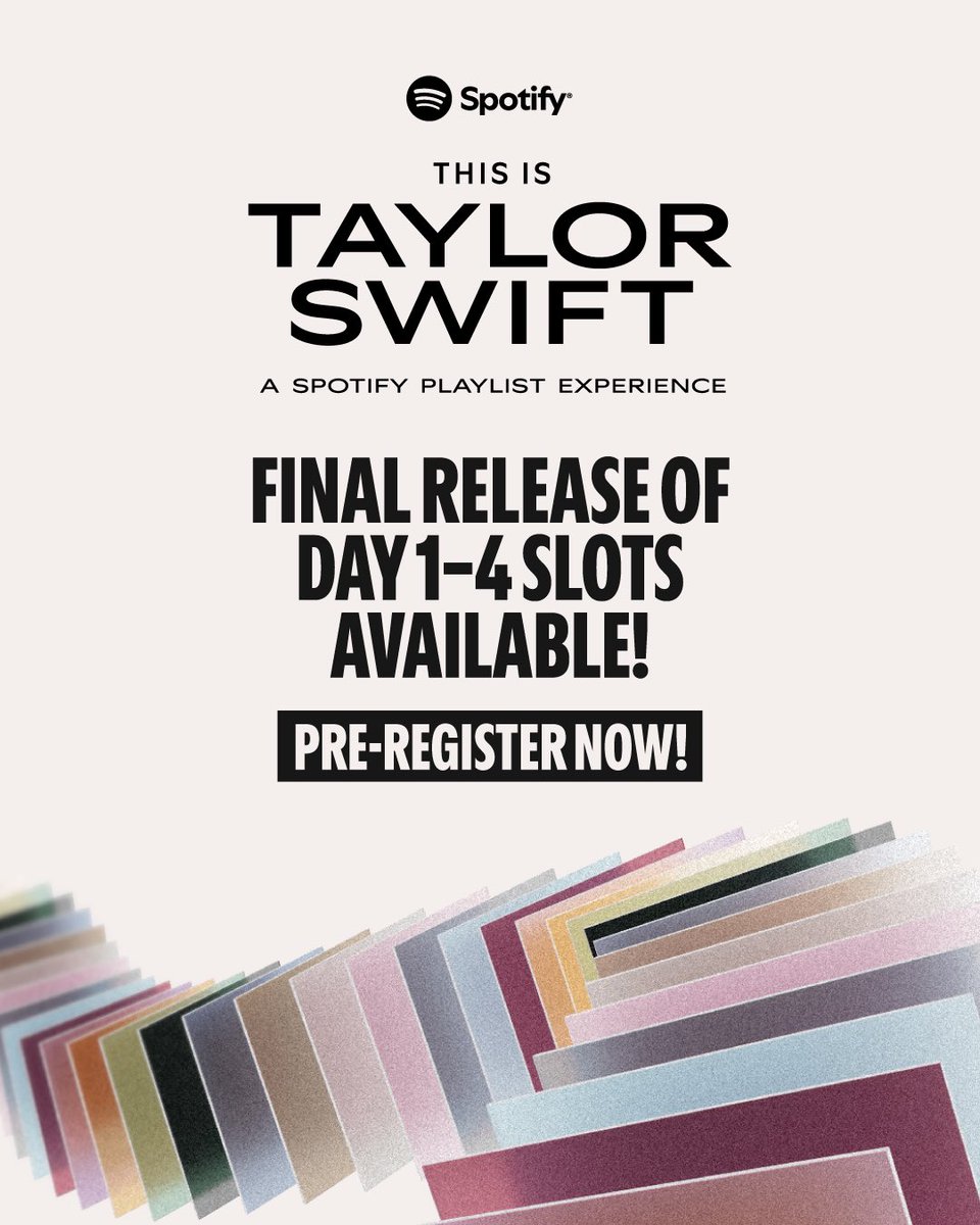 SpotifyPH's tweet image. ‼️This is your final chance to Pre-register for Day 1 - Day 4 here 👉🏻 thisistaylorswift.helixpay.ph‼️

It’s us, hi 👋🏻 And we just want you to know that #ThisIsTaylorSwift: A Spotify Playlist Experience is EXTENDING to February 24 🫶🏻